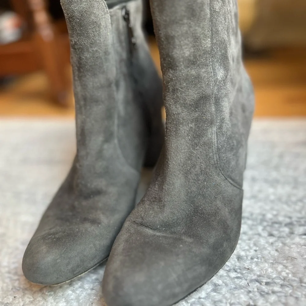 Diane Von Furstenberg Gray Suede Leather Women’s Ankle Boots